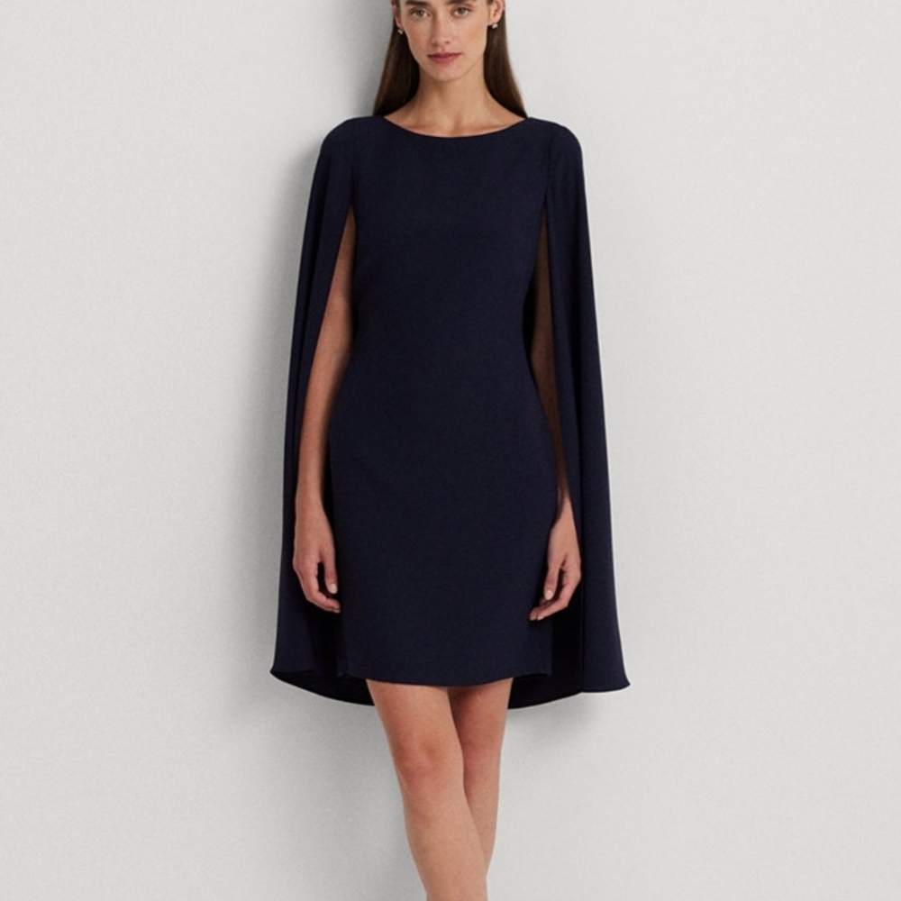 Ralph Lauren Black Cape Mini Dress 4